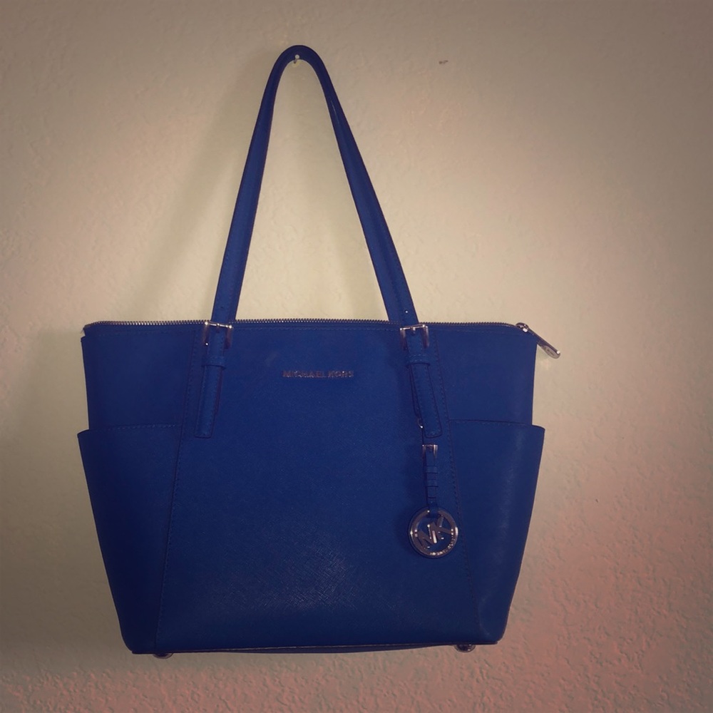 Electric Blue Michael Kors Jet set Travel handbag